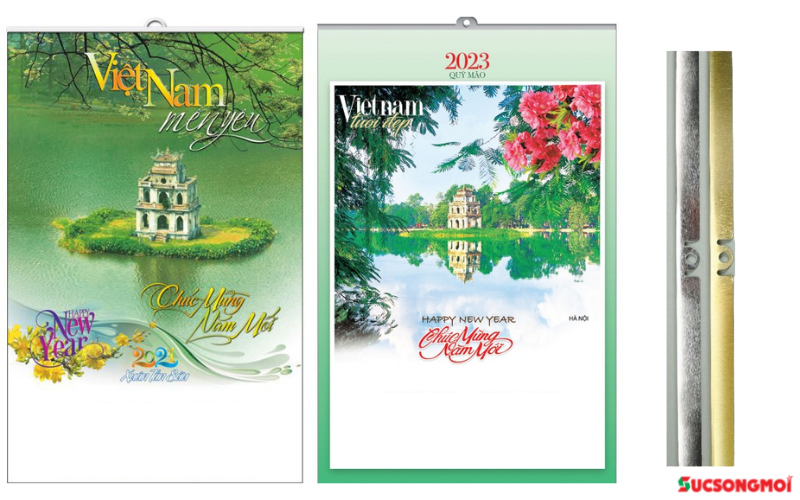 Lịch treo tường nẹp thiếc