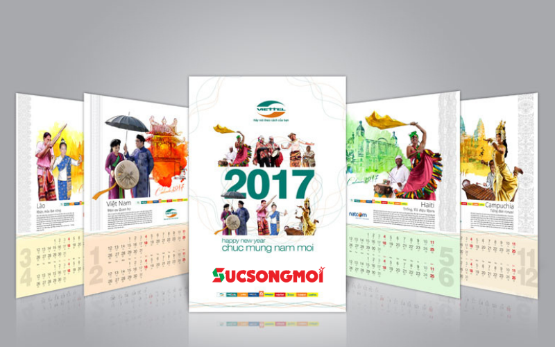 Mẫu lịch thiết kế riêng của Viettel