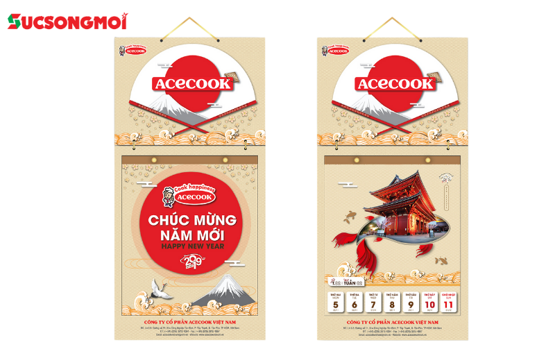 Mẫu lịch thiết kế riêng CỦA ACECOOK