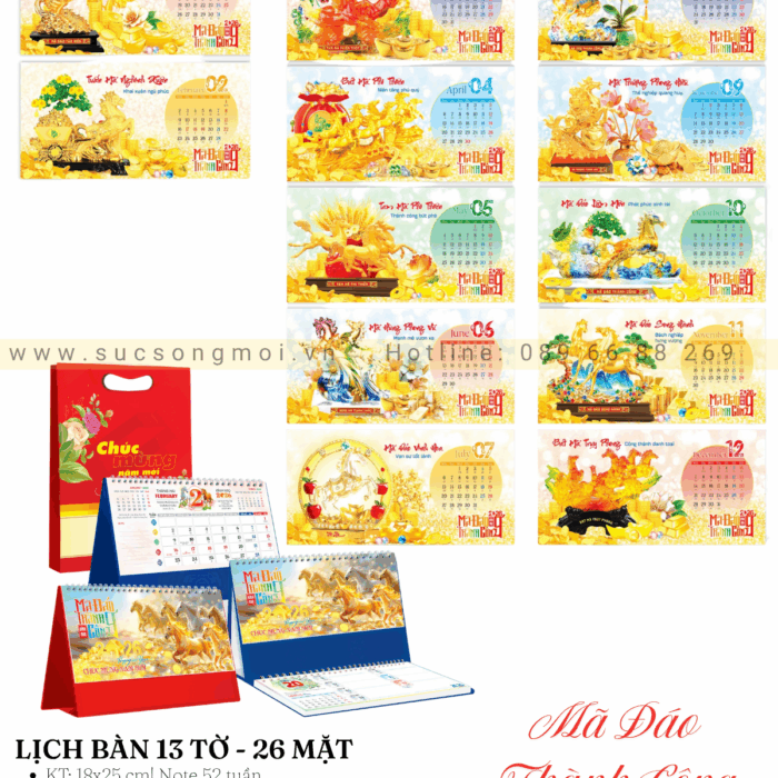 Lịch bàn 2026 Mã đáo thành công