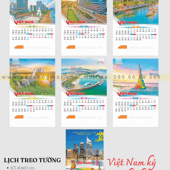 Lịch 7 tờ Việt Nam kỷ nguyên thịnh vượng