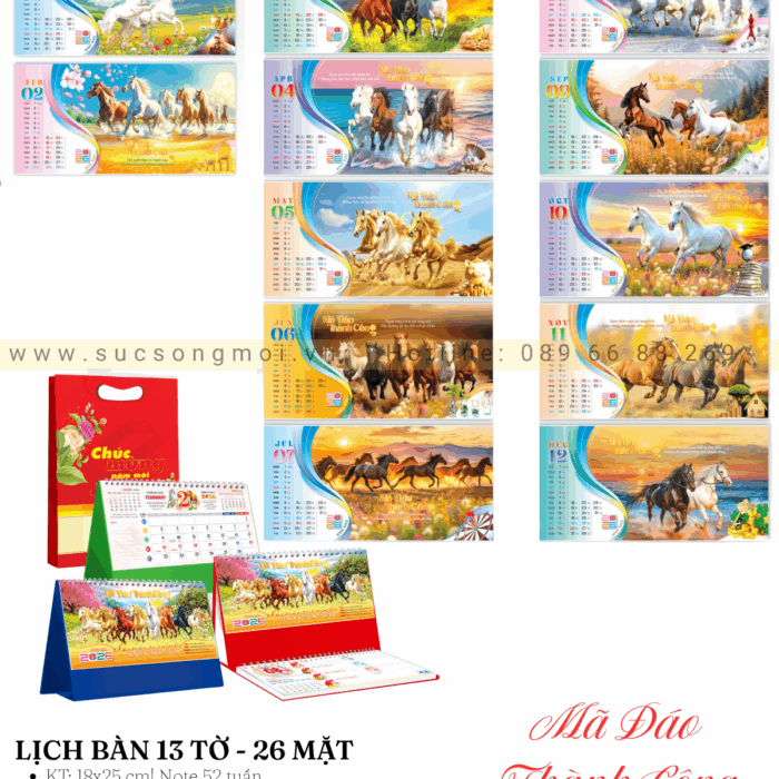 Lịch bàn 2026 Mã đáo thành công