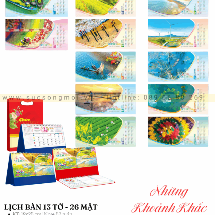 Lịch bàn 2026 Những khoảnh khắc đẹp