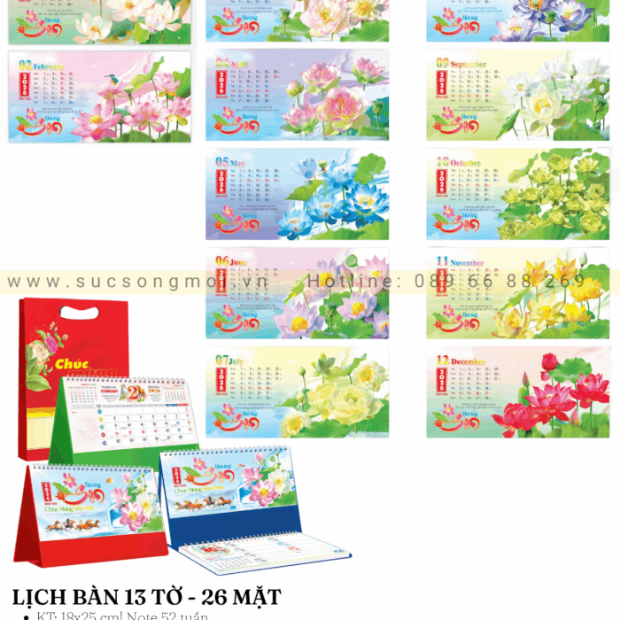 Lịch bàn 2026 Hương Sen