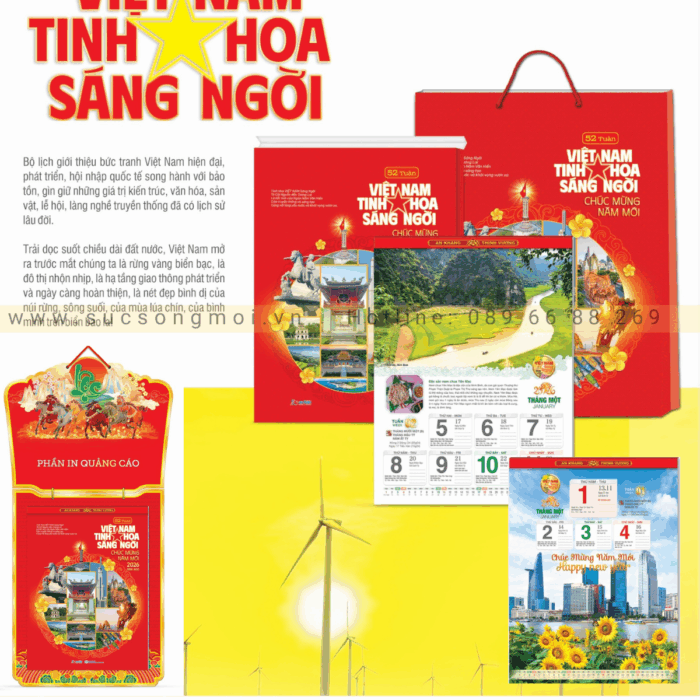 Lịch 52 tuần Việt Nam tinh hoa sáng ngời