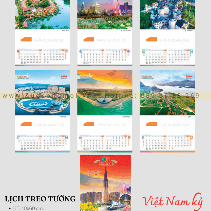 Lịch 7 tờ Việt Nam kỷ nguyên mới