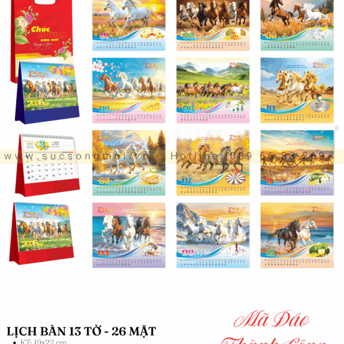 Lịch bàn 2026 Mã đáo thành công