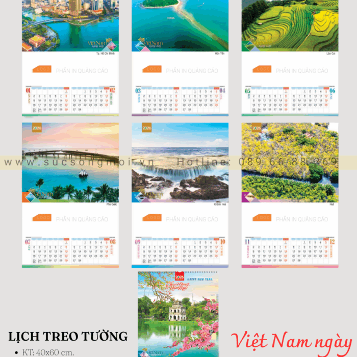 Lịch 7 tờ Việt Nam ngày nay