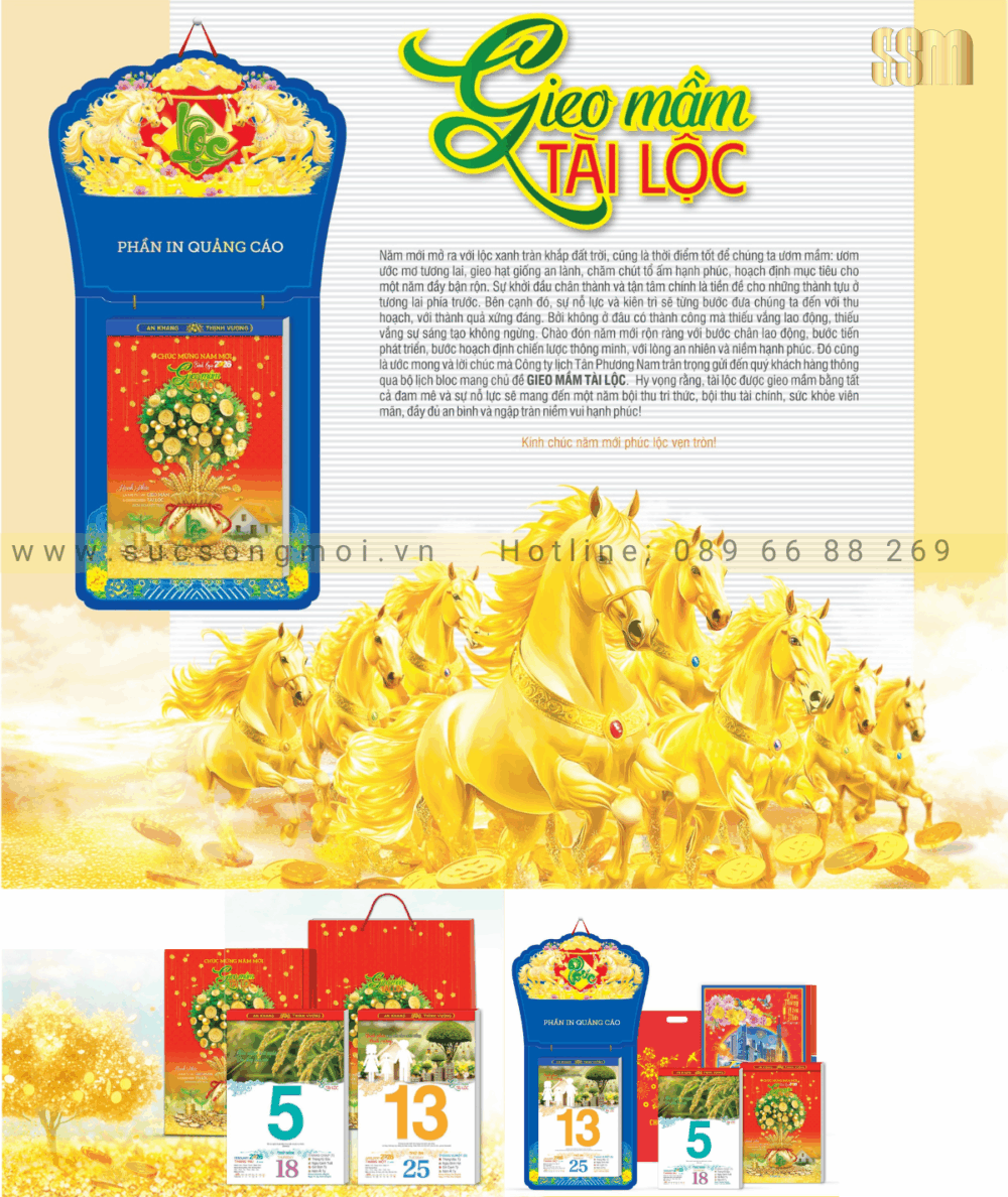 Lịch 25x35 Gieo mầm Tài lộc