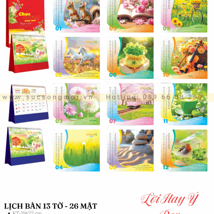Lịch bàn 2026 Lời hay ý đẹp