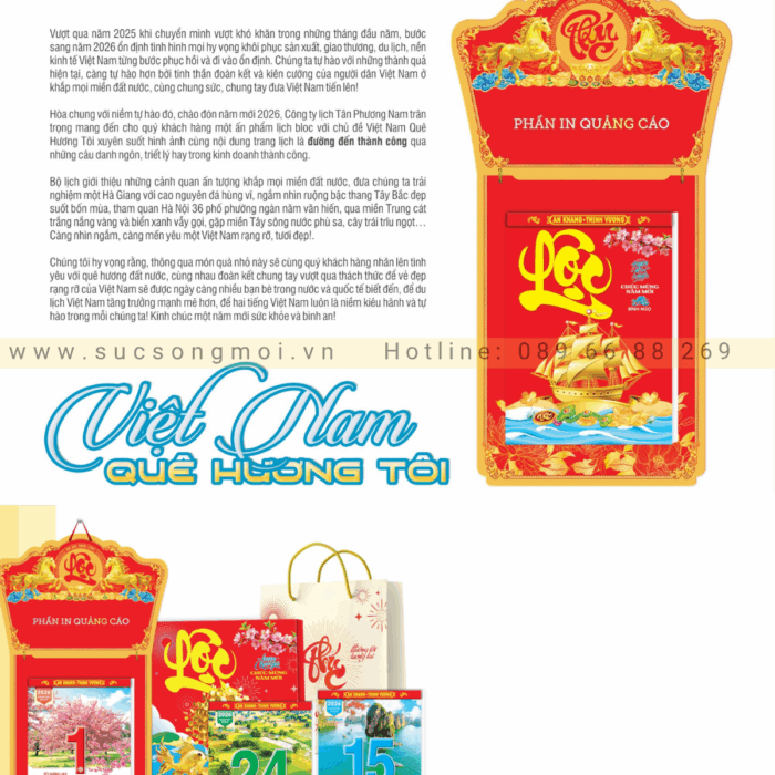 Lịch 25x35 Việt Nam quê hương tôi