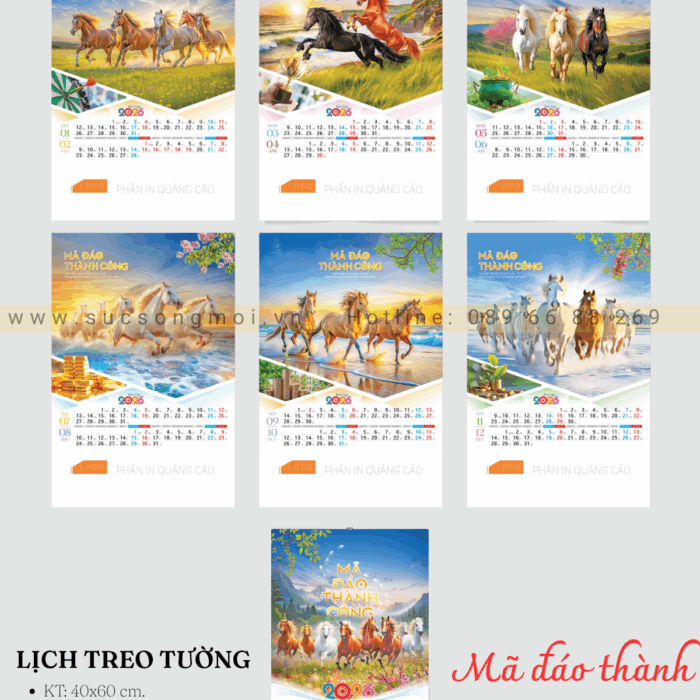 Lịch 7 tờ Mã đáo thành công