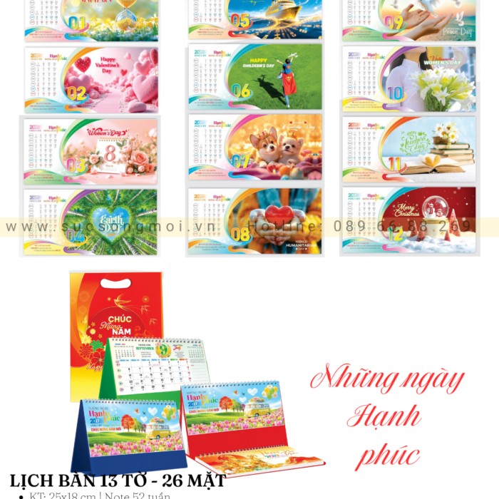 2027 Lịch bàn Những Ngày Hạnh Phúc