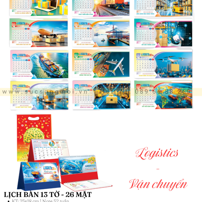 2027 Lịch bàn chủ đề vận chuyển