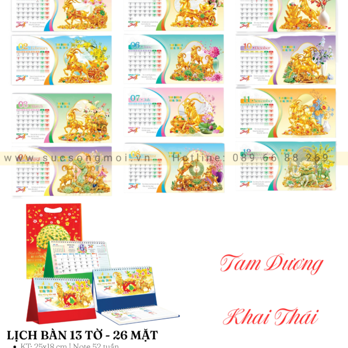2027 Lịch bàn Tam Dương Khai Thái