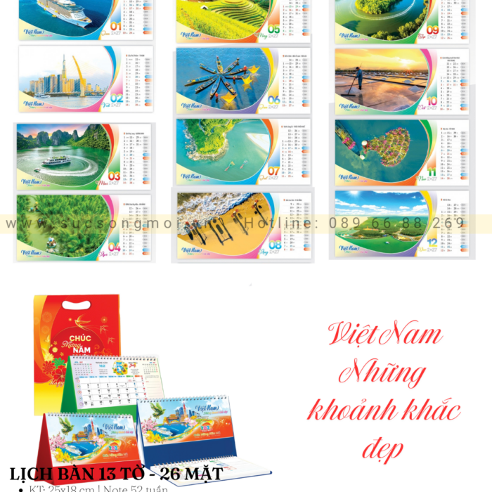 2027 Lịch bàn Việt Nam Những Khoảnh Khắc Đẹp
